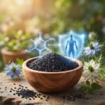 Infografis mekanisme kerja Thymoquinone Nigella sativa dalam meningkatkan sistem imun