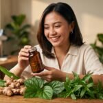 Proses produksi di pabrik maklon herbal modern mengolah ekstrak tanaman tradisional menjadi kapsul.