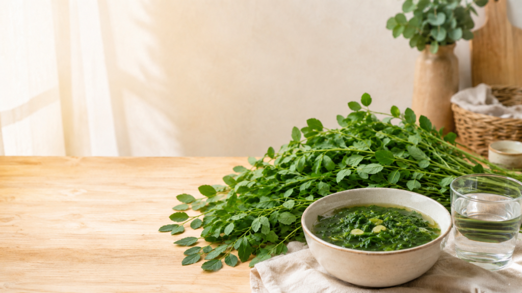 Daun katuk segar sebagai bahan pangan yang dikenal sebagai ASI booster alami